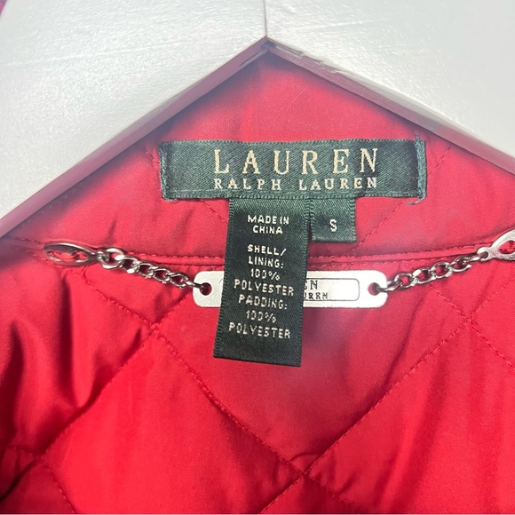 Lauren Ralph Lauren Vibrant Red Quilted Vest Sz Small - Picture 3 of 9